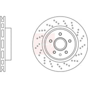 Apec 2 x Perforated/Vented Brake Discs fits Jaguar Xk 8 2002-2006 4.2