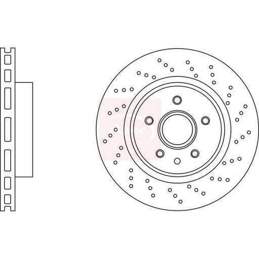 Apec 2 x Perforated/Vented Brake Discs fits Jaguar Xk 8 2002-2006 4.2