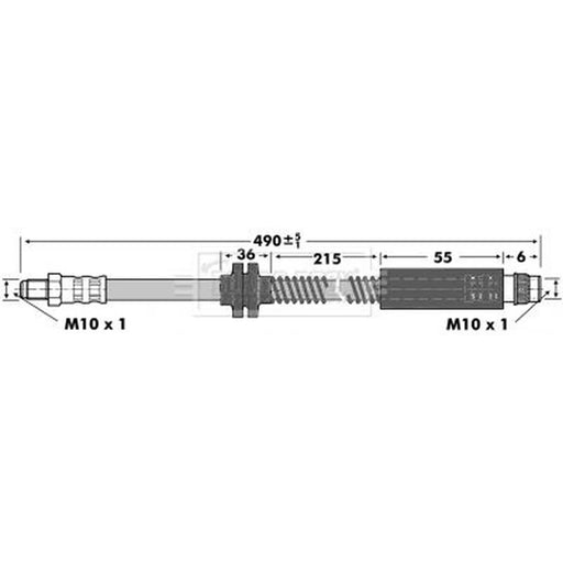 Borg & Beck Brake Hydraulic Hose Line Front Right BBH6908