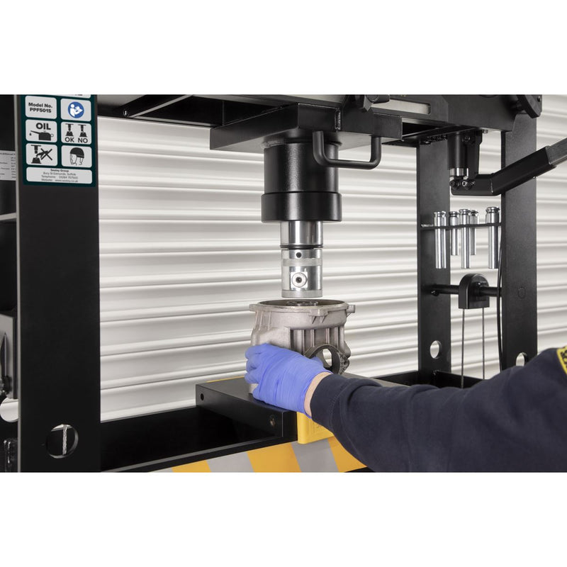 Viking Floor Type Air/Hydraulic Press with Sliding Ram and Foot Pedal 50 Tonne Viking - Dynamic Drive