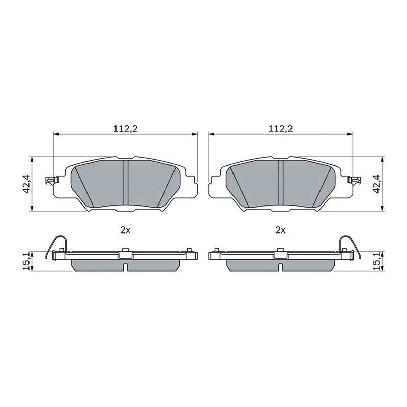 Bosch Front & Rear Pads fits Mazda CX-5 2011-2024 2.0 2.2 2.5