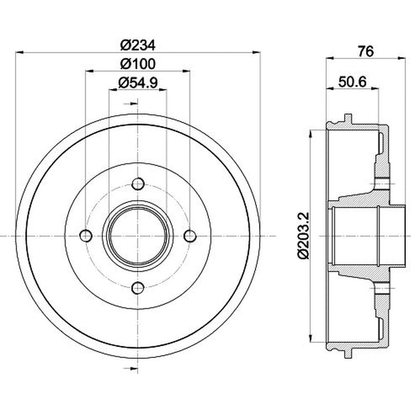 Mintex Brake Drum Assembly Rear fits Nissan Kubistar 2003-2009 1.2 1.5 1.6