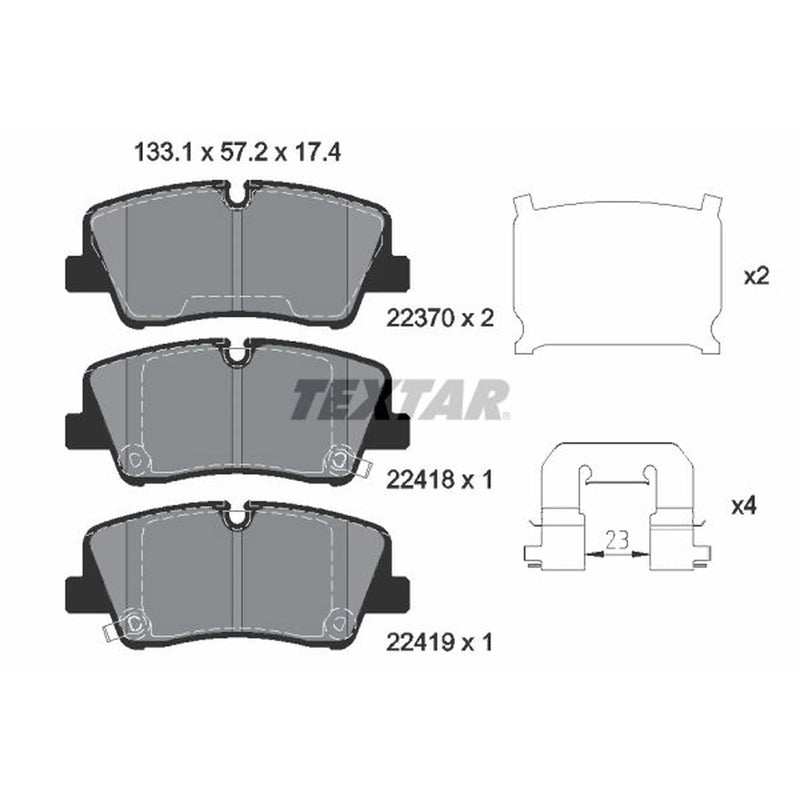 Textar Rear Brake Pad Set 2241801