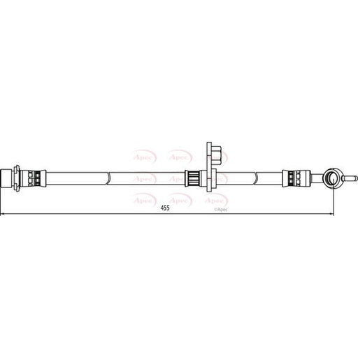 Apec Brake Hydraulic Hose Line Rear fits Toyota Yaris/Vitz 1999-2005 1.0