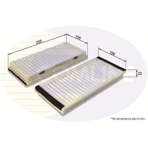 Comline Cabin Air Filter (Pollen Filter) fits Mazda MPV 1999-2006 2.0 2.3 3.0