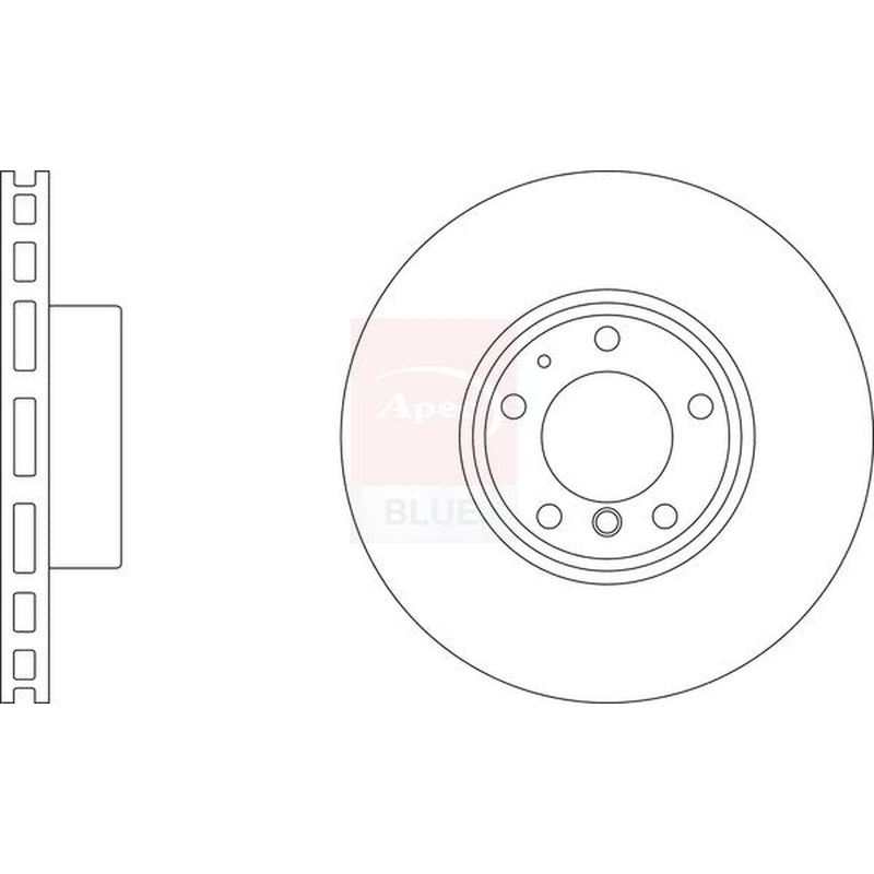 Apec Front Brake Vented Discs & Pads fits BMW 5 1996-2004