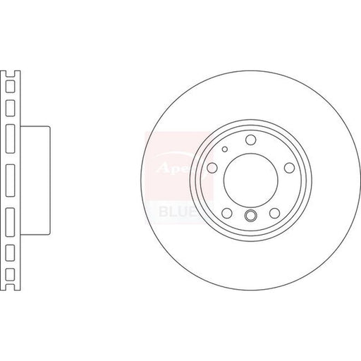 Apec 2 x Vented Brake Discs fits BMW 5 1996-2004