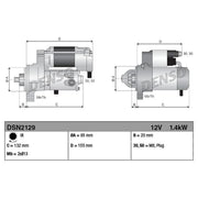 Denso Starter Motor 12V 1.4kW 9 Teeth