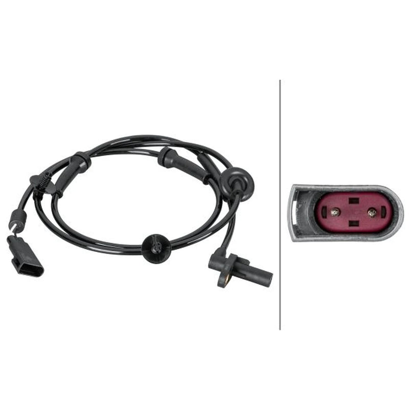 Hella ABS Wheel Speed Sensor Front fits Ford Transit 2006-2014 2.2 2.3 2.4 3.2