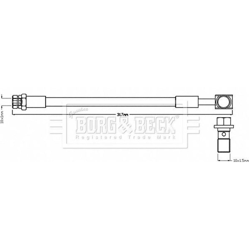 Borg & Beck Brake Hydraulic Hose Line Rear Right BBH8505