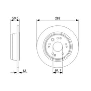 Bosch Rear Brake Solid Discs & Pads fits Honda Stream 2001-2006 1.7 2.0