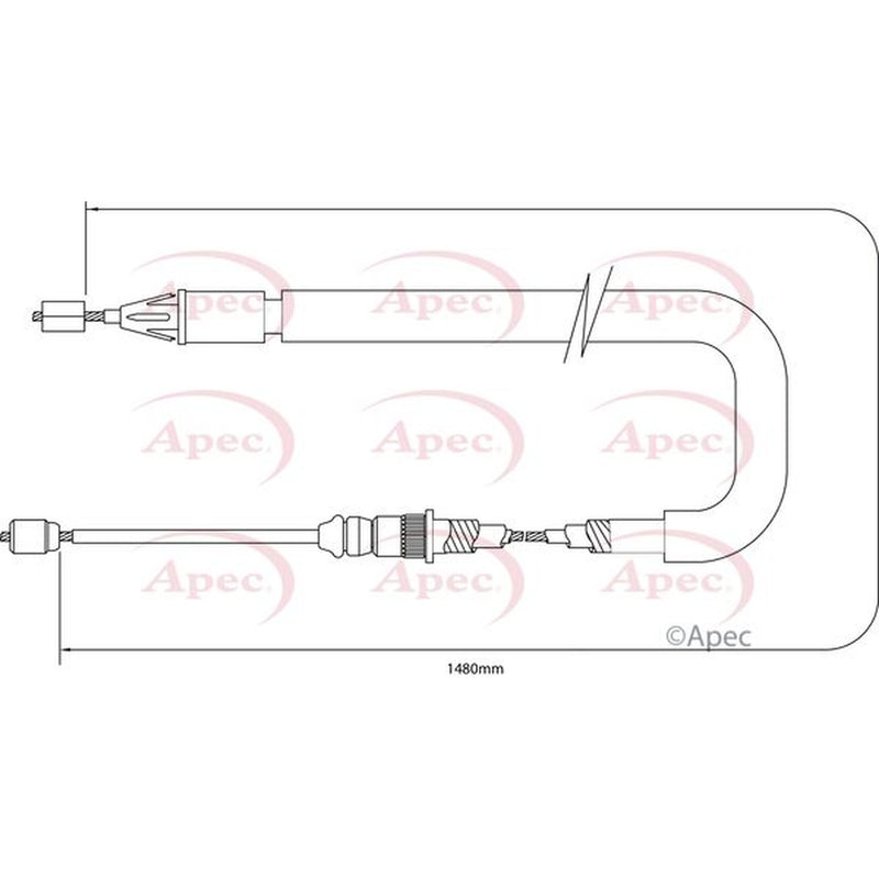 Apec Handbrake Cable Right Rear fits Renault Scénic I 1999-2003