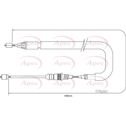 Apec Handbrake Cable Right Rear CAB1386