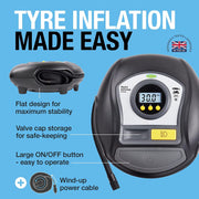 RTC450 Ring Digital Tyre Inflator Air Compressor Wheel Car Pump 12v Auto Stop Ring Automotive  - Dynamic Drive
