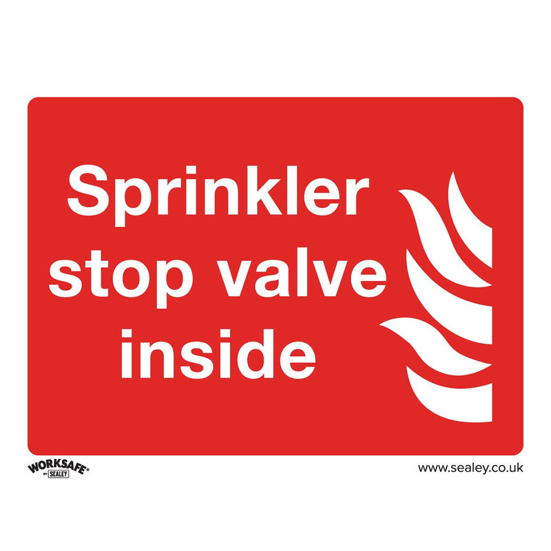 Sealey Safe Conditions Safety Sign Sprinkler Stop Valve Self-Adhesive Vinyl Sealey - Dynamic Drive