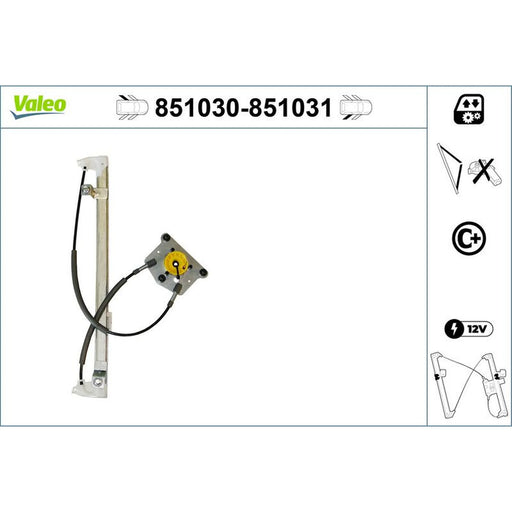 Valeo Electric Window Regulator Lifter Right Rear 851031