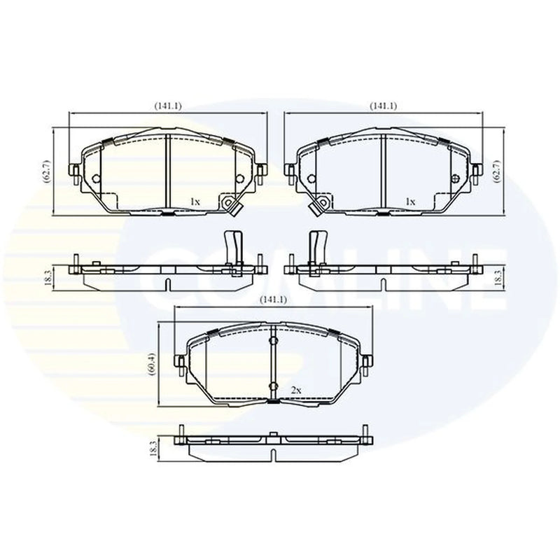 Comline 4 x Front Brake Pad Set fits Toyota C-Hr 2016 on 1.2 1.8 2.0