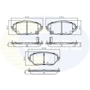 Comline Front Brake Discs & Pads fits Toyota C-Hr 2016 on 1.2 1.8 2.0
