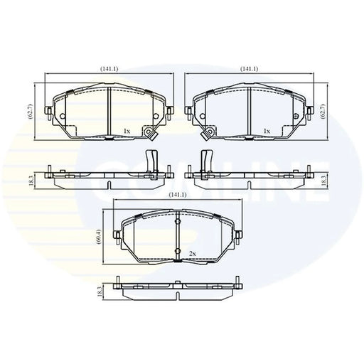 Comline Front Brake Discs & Pads fits Toyota C-Hr 2016 on 1.2 1.8 2.0