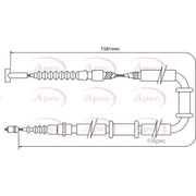 Apec Handbrake Cable Left Rear fits Alfa Romeo Gtv 1995-2005 2.0 3.0 3.2