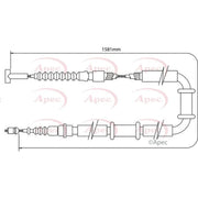 Apec Handbrake Cable Right Rear CAB1007