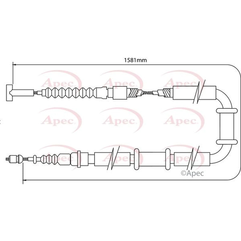 Apec Handbrake Cable Right Rear CAB1007