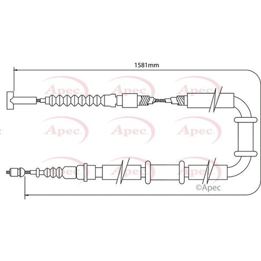 Apec Handbrake Cable Left Rear fits Alfa Romeo Gtv 1995-2005 2.0 3.0 3.2