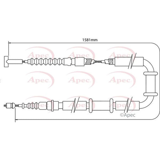 Apec Handbrake Cable Right Rear CAB1007