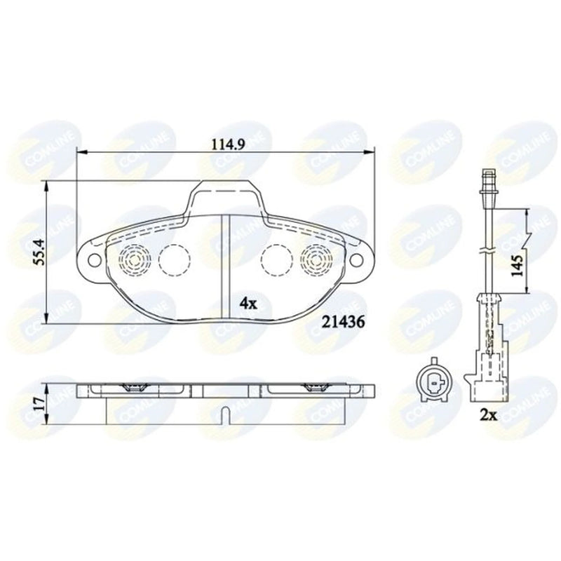 Comline 4 x Front Brake Pad Set fits Ford Ka 2008-2016 1.2