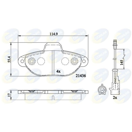 Comline 4 x Front Brake Pad Set fits Ford Ka 2008-2016 1.2