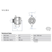 Bosch Car Alternator 12V 0 986 085 660