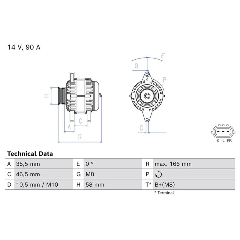 Bosch Car Alternator 12V 0 986 085 660