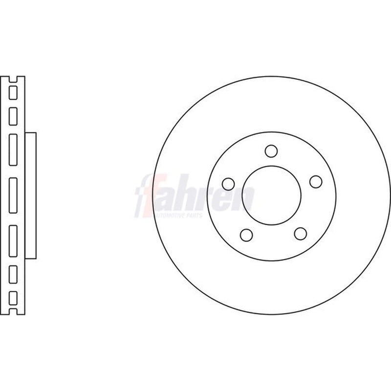Fahren Front Brake Vented Discs & Pads fits Nissan Tiida 2013 on 1.6