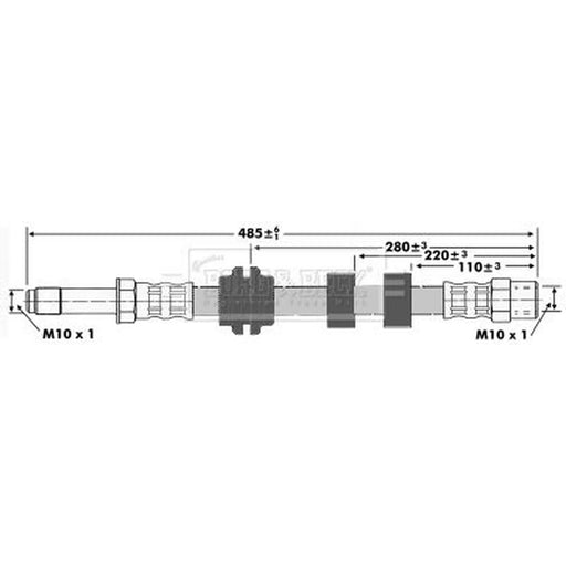 Borg & Beck Brake Hydraulic Hose Line Front Right BBH6418