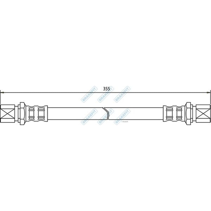 Apec Brake Hydraulic Hose Line Rear fits Ford Fiesta 1976-1989