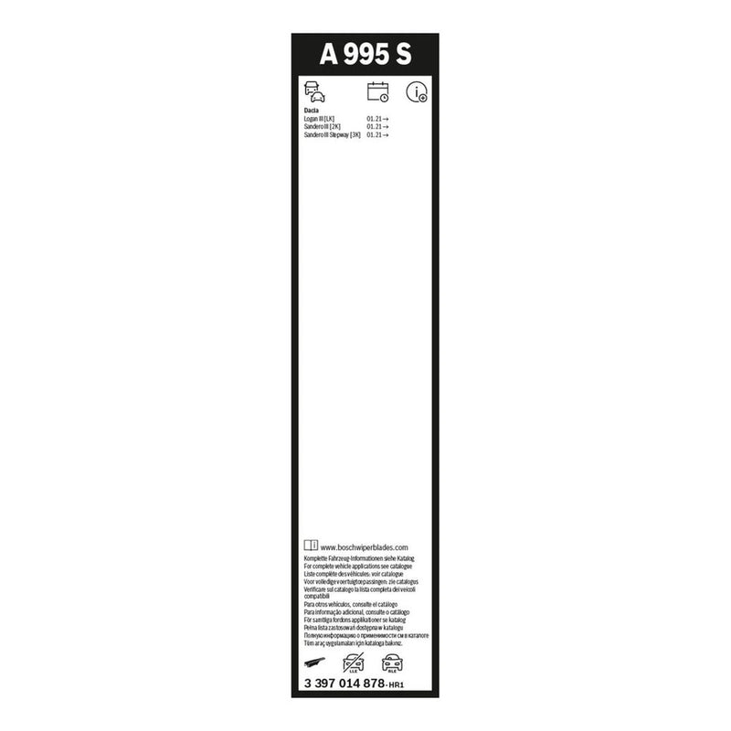 Bosch Aerotwin Wiper Blade Set 700mm + 300mm — A995S fits Dacia Jogger 2021 on