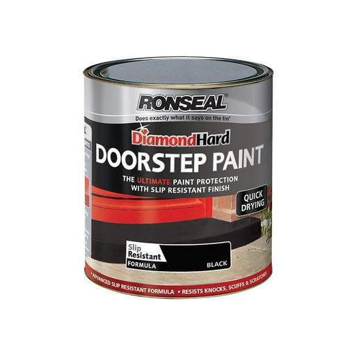 Ronseal Diamond Hard Doorstep Paint Black 750ml Ronseal - Dynamic Drive