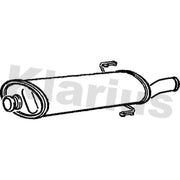 Klarius Box With Tail Pipe Rear fits Peugeot 306 1993-2001 1.4 1.6 1.8 1.9