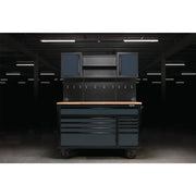 Draper BUNKER Roller Workstation with Workbench, 10 Drawer, 56", Grey Draper - Dynamic Drive