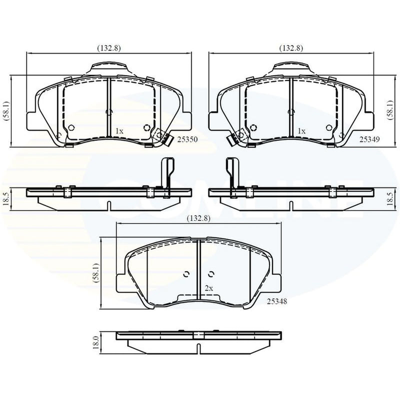 Comline Front & Rear Brake Discs & Pads fits Kia Rio III 2011-2017 1.4