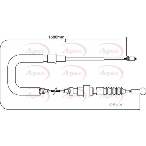 Apec Handbrake Cable Left Rear fits Audi A3 1996-2003 1.6 1.8 1.9