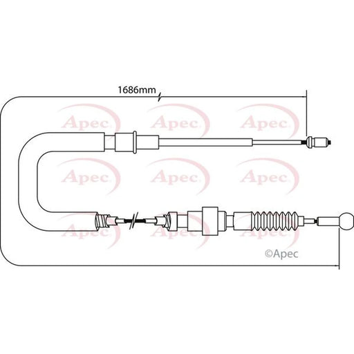 Apec Handbrake Cable Right Rear CAB1011