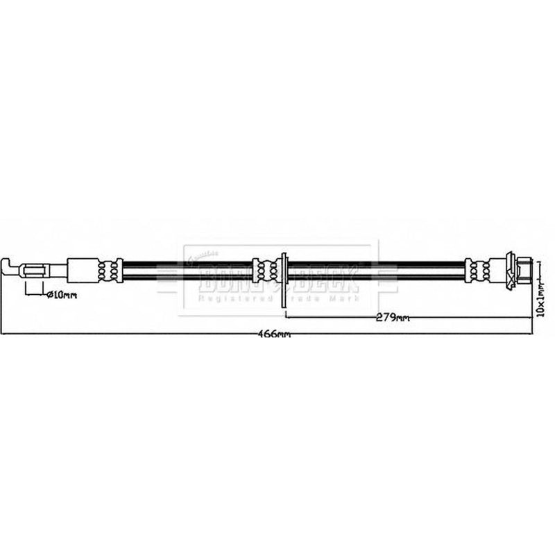 Borg & Beck Brake Hydraulic Hose Line Front BBH8037