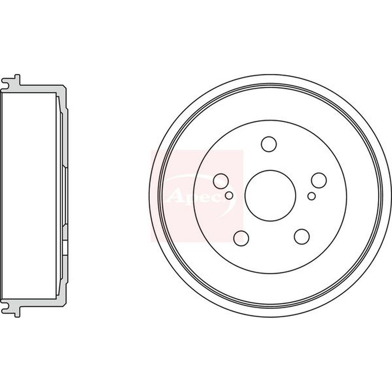 Apec 2 x Brake Drums fits Suzuki Grand Vitara II 2005-2015 1.6 1.9 2.0