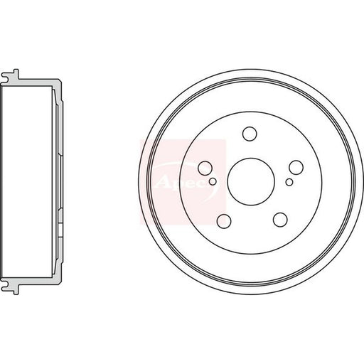 Apec 2 x Brake Drums fits Suzuki Grand Vitara II 2005-2015 1.6 1.9 2.0