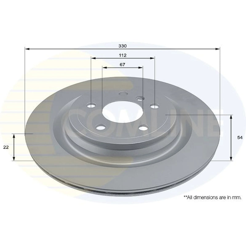 Comline 2 x Vented Rear Brake Discs ADC2886V-x2