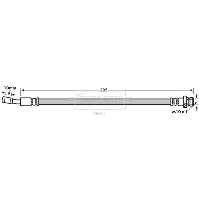 Borg & Beck Brake Hydraulic Hose Line Rear Right BBH7614
