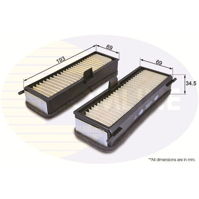 Comline Cabin Air Filter (Pollen Filter) fits Citroën Dispatch I 1995-2006