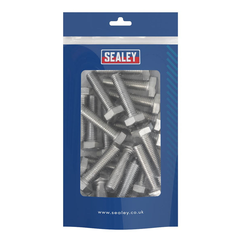 Sealey Stainless Steel Hex Head Set Screw DIN 933 - M10 X 40 A2 - Pack of 25 Sealey - Dynamic Drive