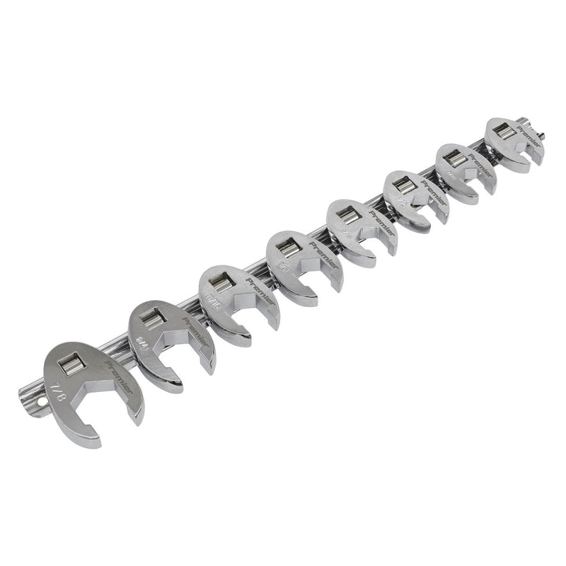 Sealey Premier Premier Imperial Crow's Foot Spanner Set 3/8"Sq Drive 8pc AK599 Sealey Premier - Dynamic Drive